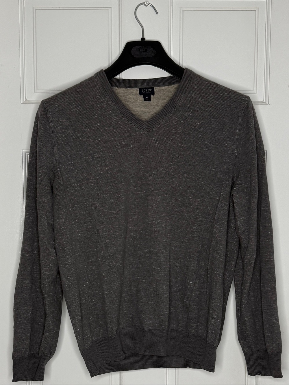 J. Crew Men's V-Neck Sweater in Charcoal Gray